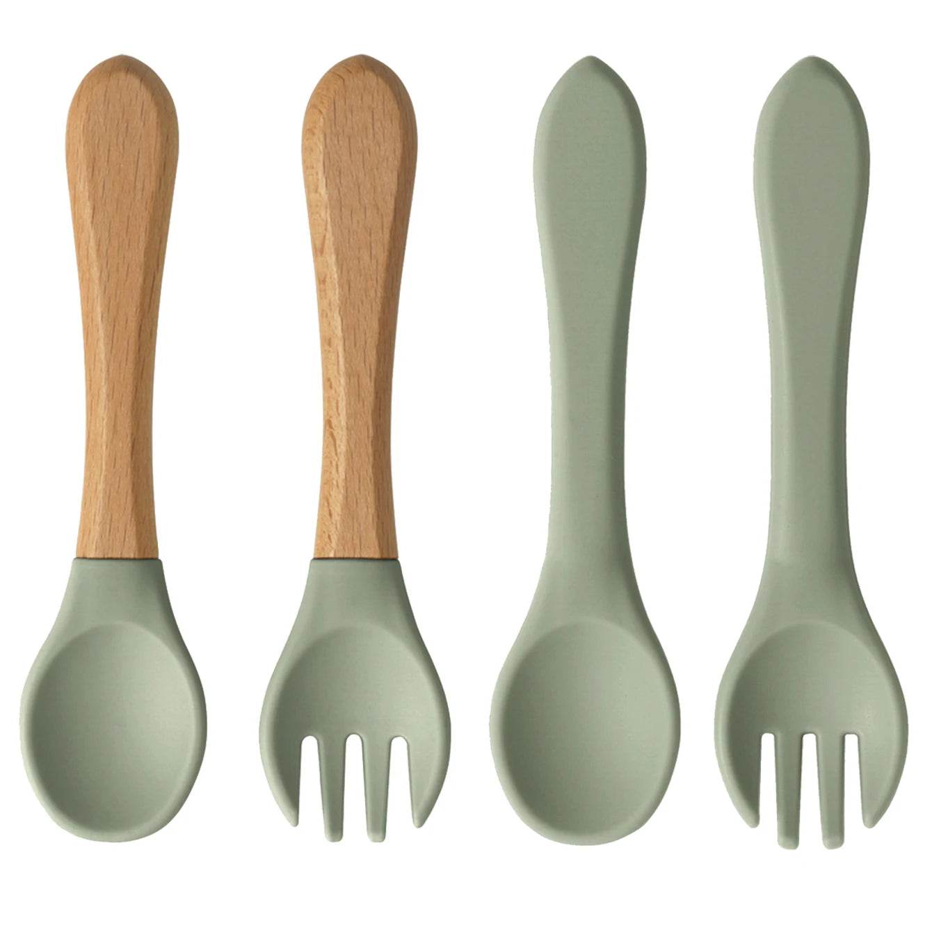 Couverts Bébé Silicone et Bois - CODODO