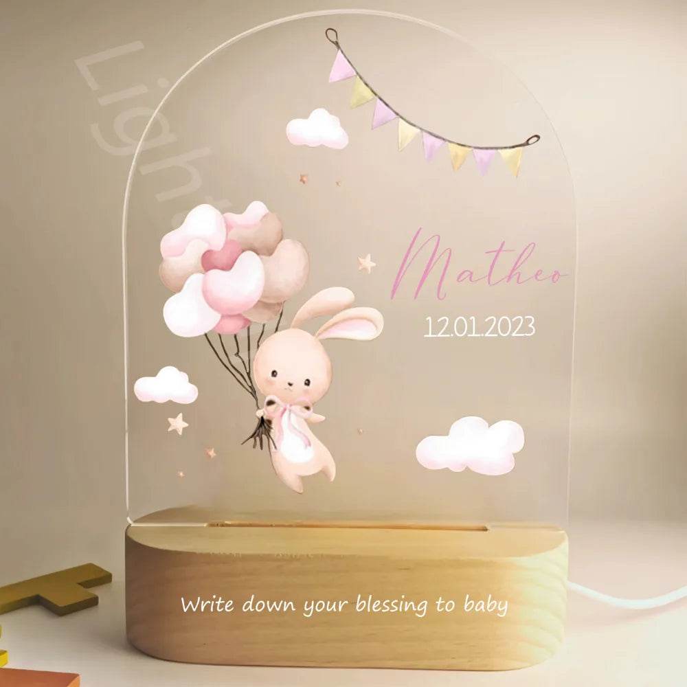 Veilleuse Bébé Personnalisée Ballons - CODODO