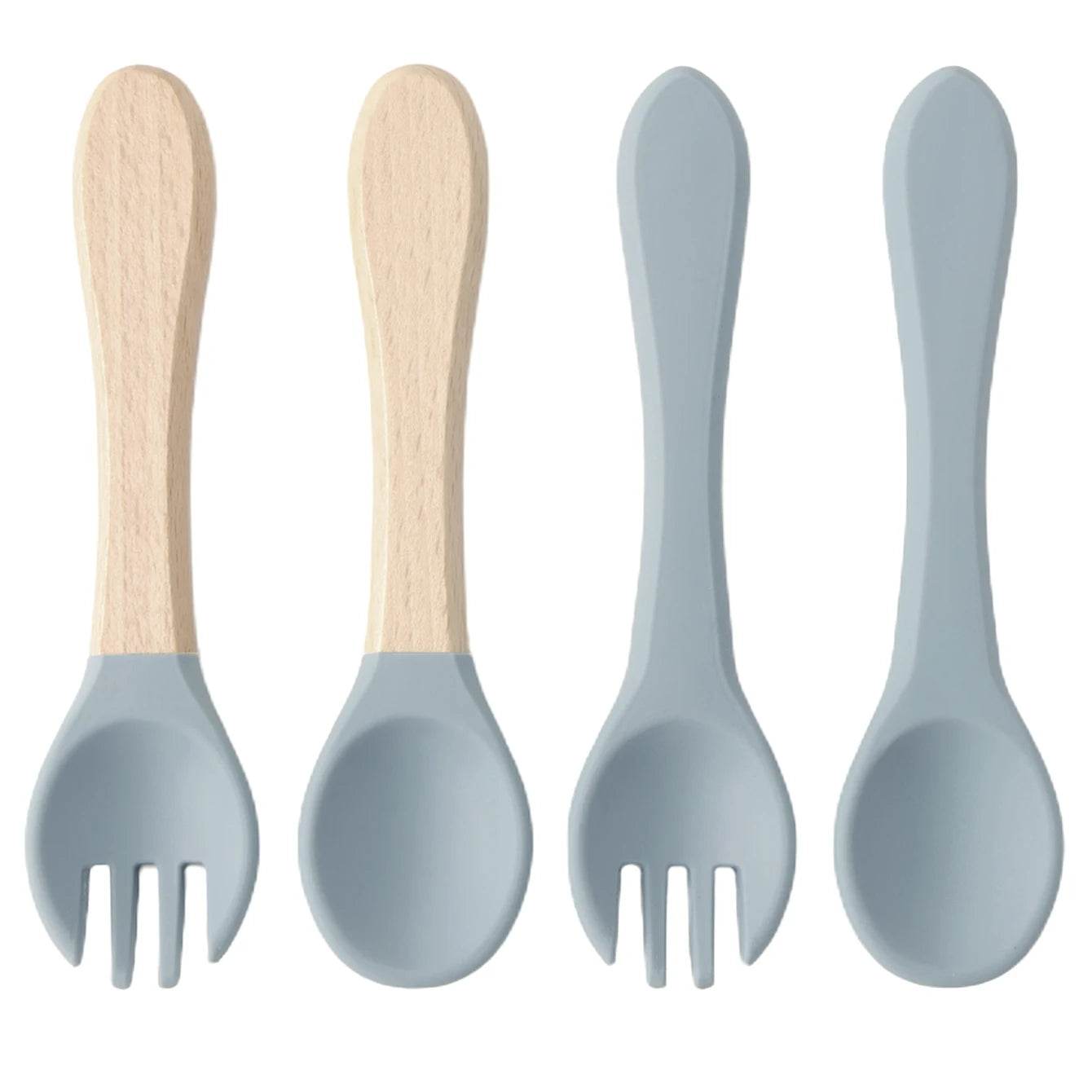 Couverts Bébé Silicone et Bois - CODODO