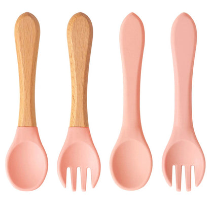 Couverts Bébé Silicone et Bois - CODODO
