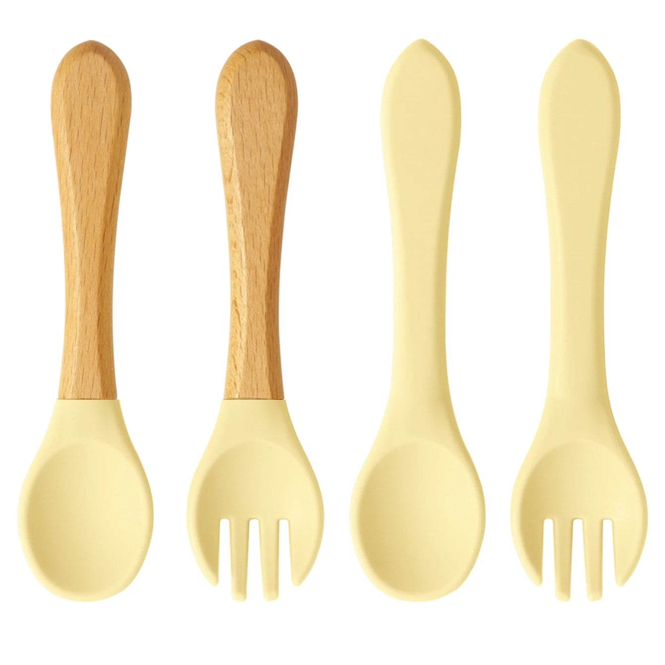 Couverts Bébé Silicone et Bois - CODODO