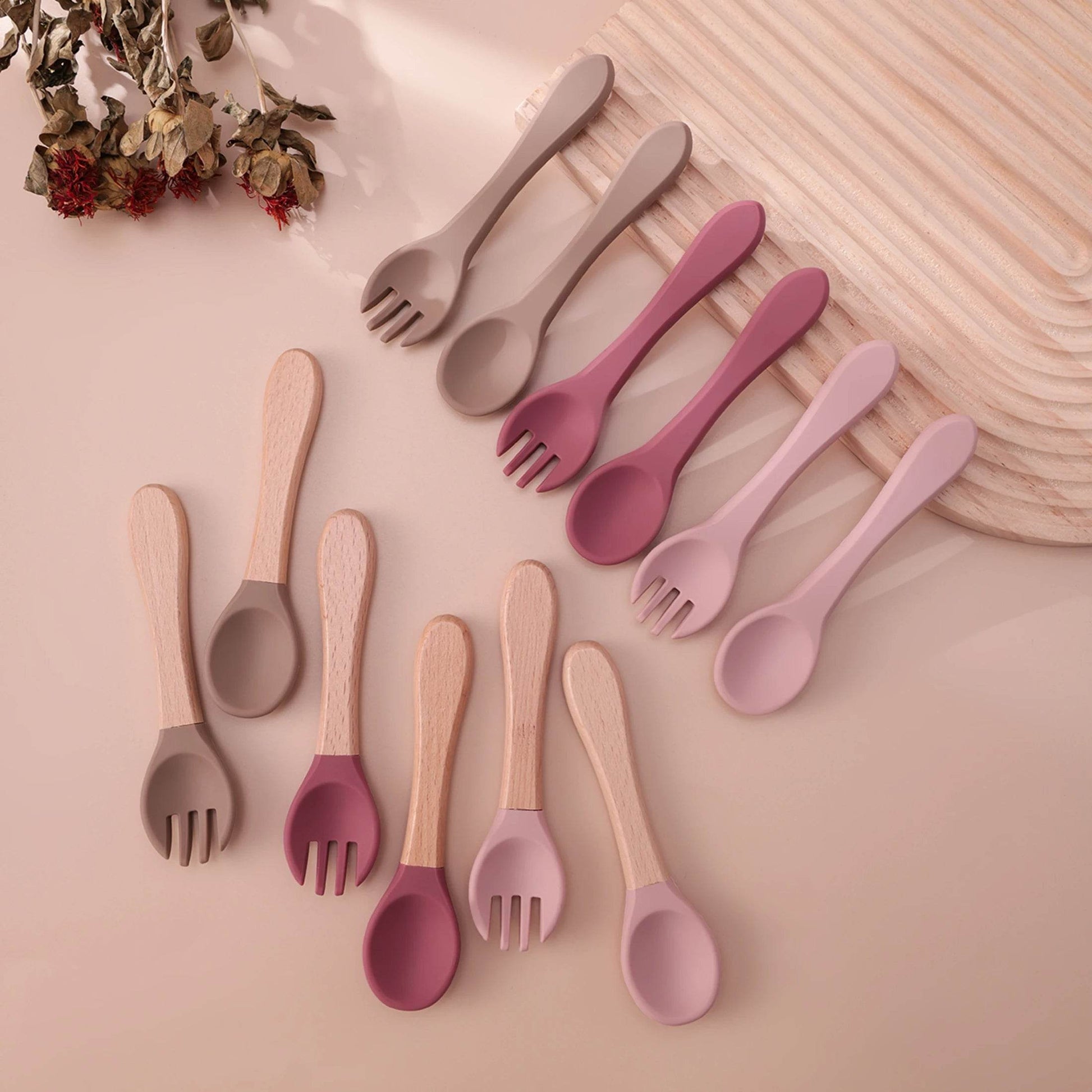 Couverts Bébé Silicone et Bois - CODODO