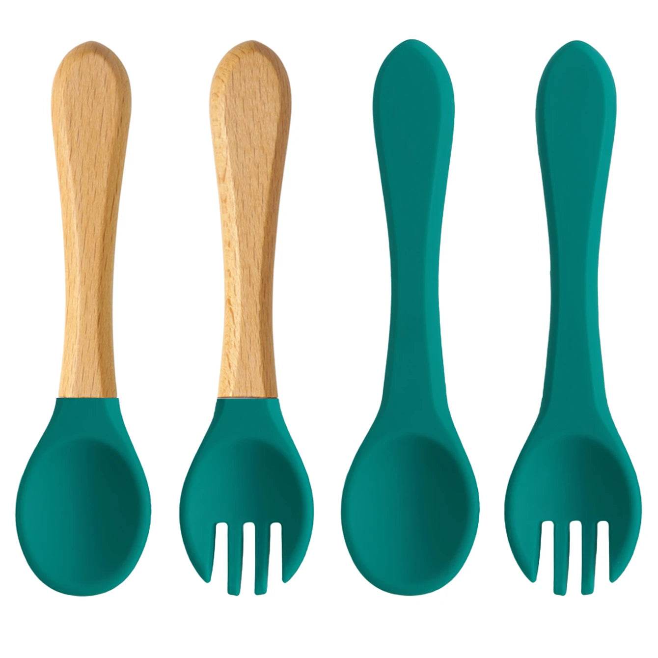 Couverts Bébé Silicone et Bois - CODODO