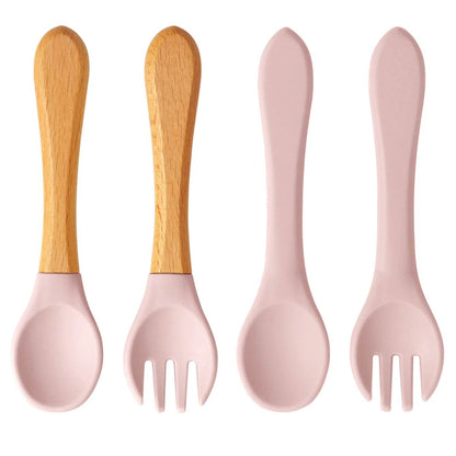 Couverts Bébé Silicone et Bois - CODODO