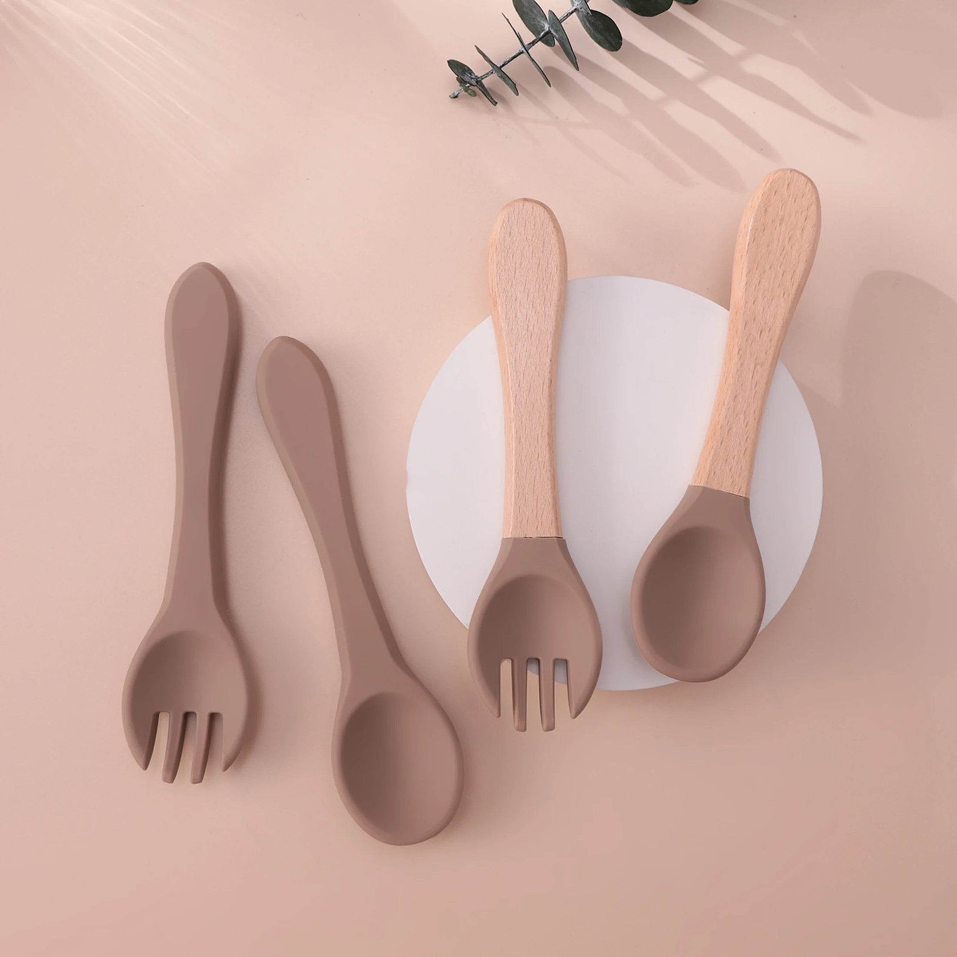 Couverts Bébé Silicone et Bois - CODODO