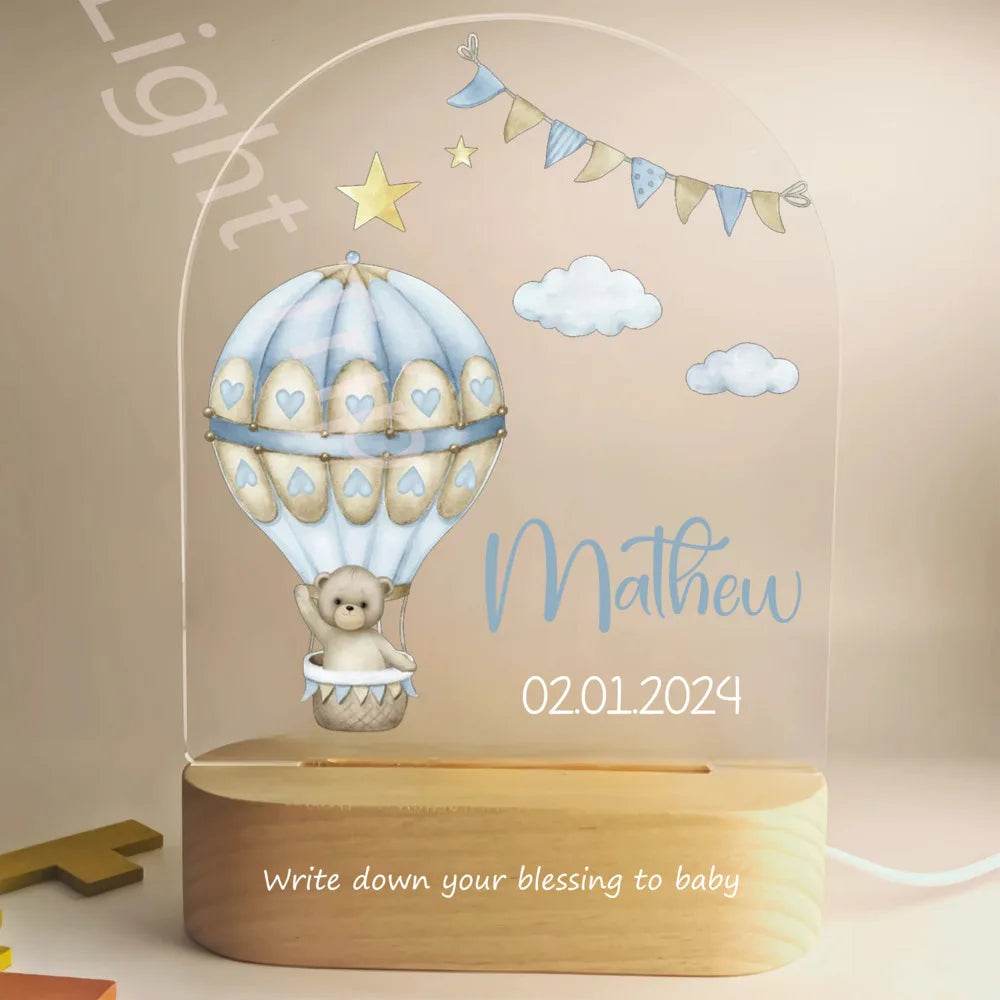 Veilleuse Bébé Personnalisée Ballons - CODODO