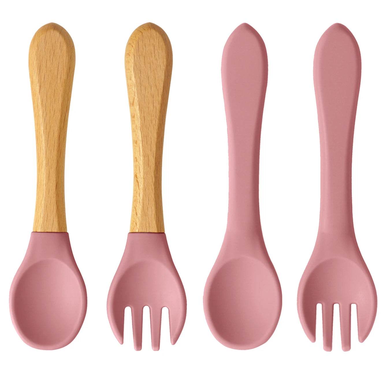 Couverts Bébé Silicone et Bois - CODODO
