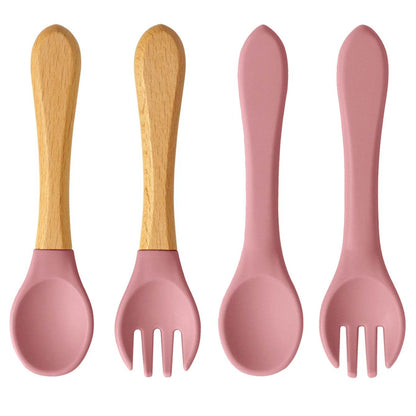 Couverts Bébé Silicone et Bois - CODODO