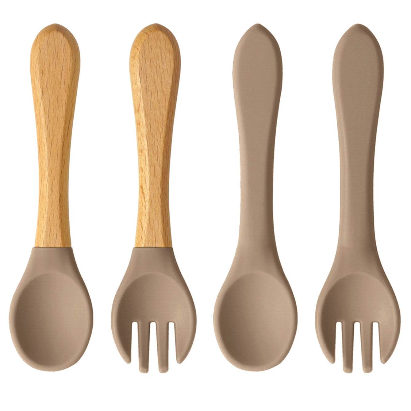 Couverts Bébé Silicone et Bois - CODODO
