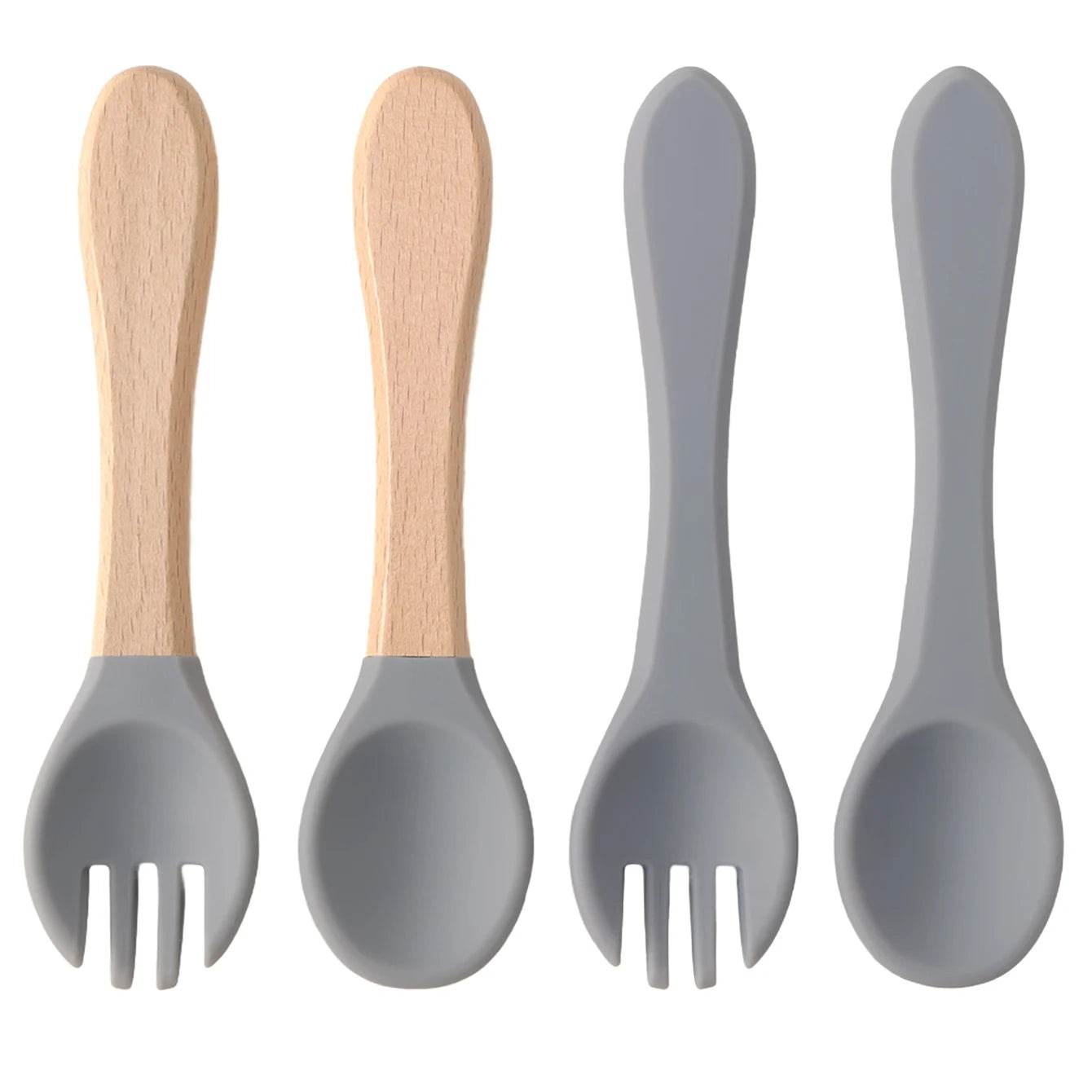 Couverts Bébé Silicone et Bois - CODODO