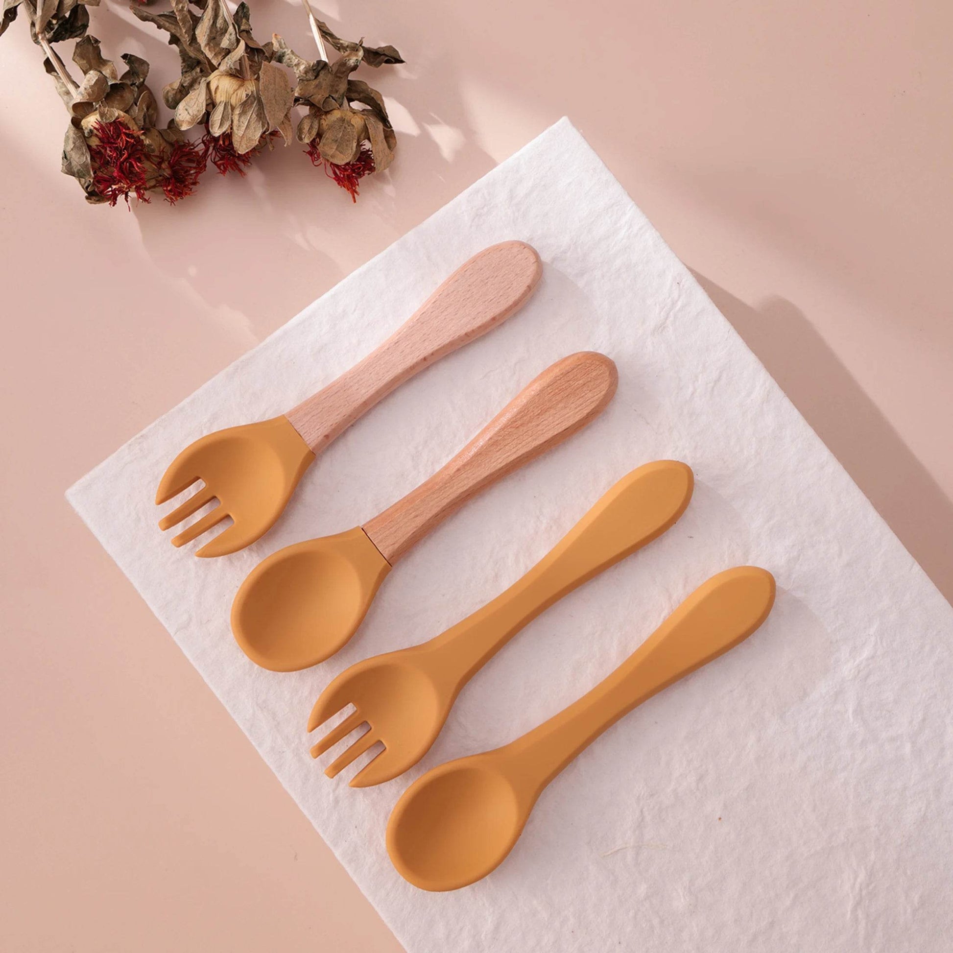Couverts Bébé Silicone et Bois - CODODO