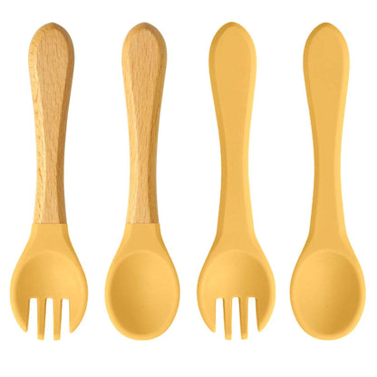 Couverts Bébé Silicone et Bois - CODODO