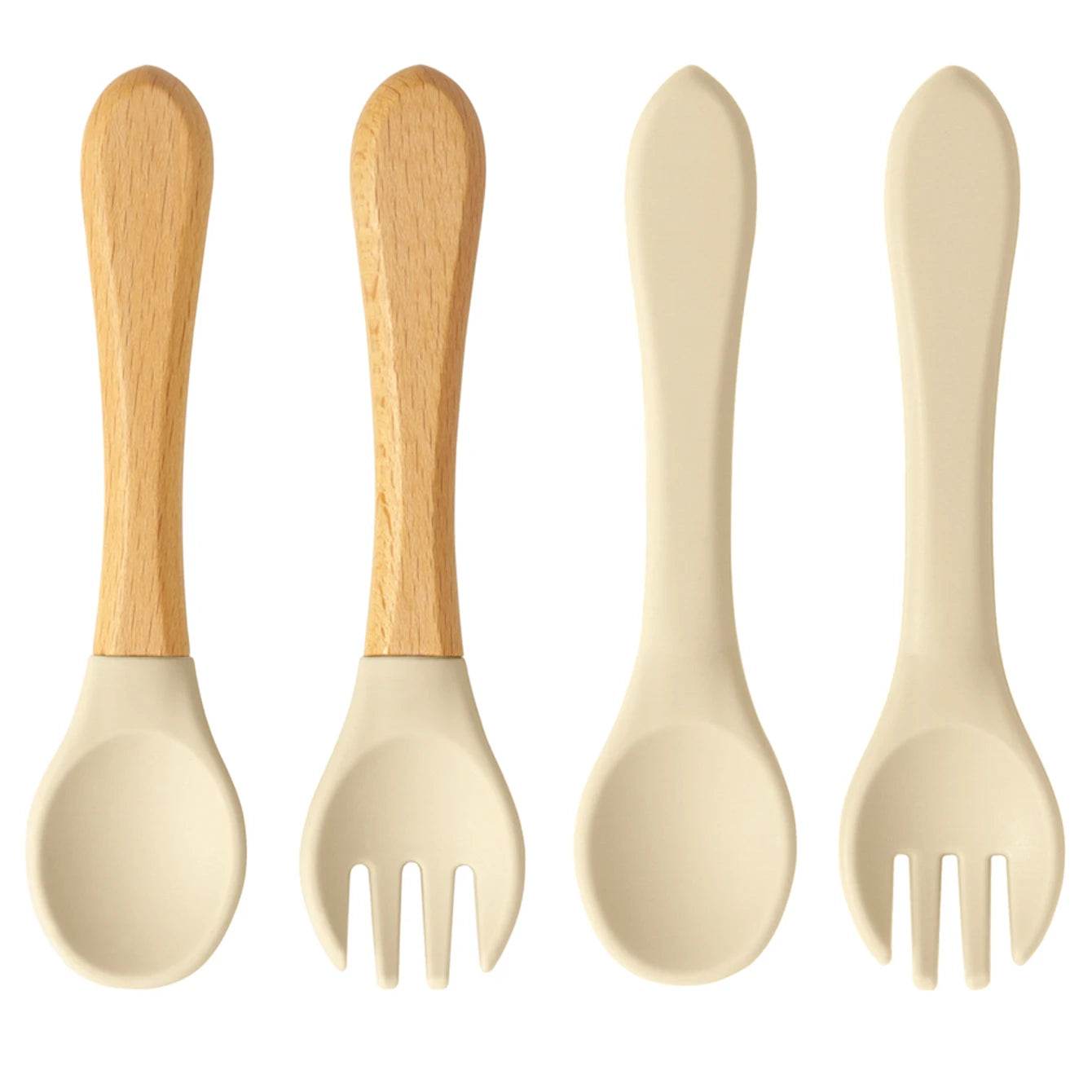 Couverts Bébé Silicone et Bois - CODODO
