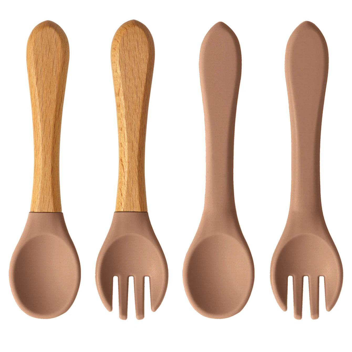 Couverts Bébé Silicone et Bois - CODODO