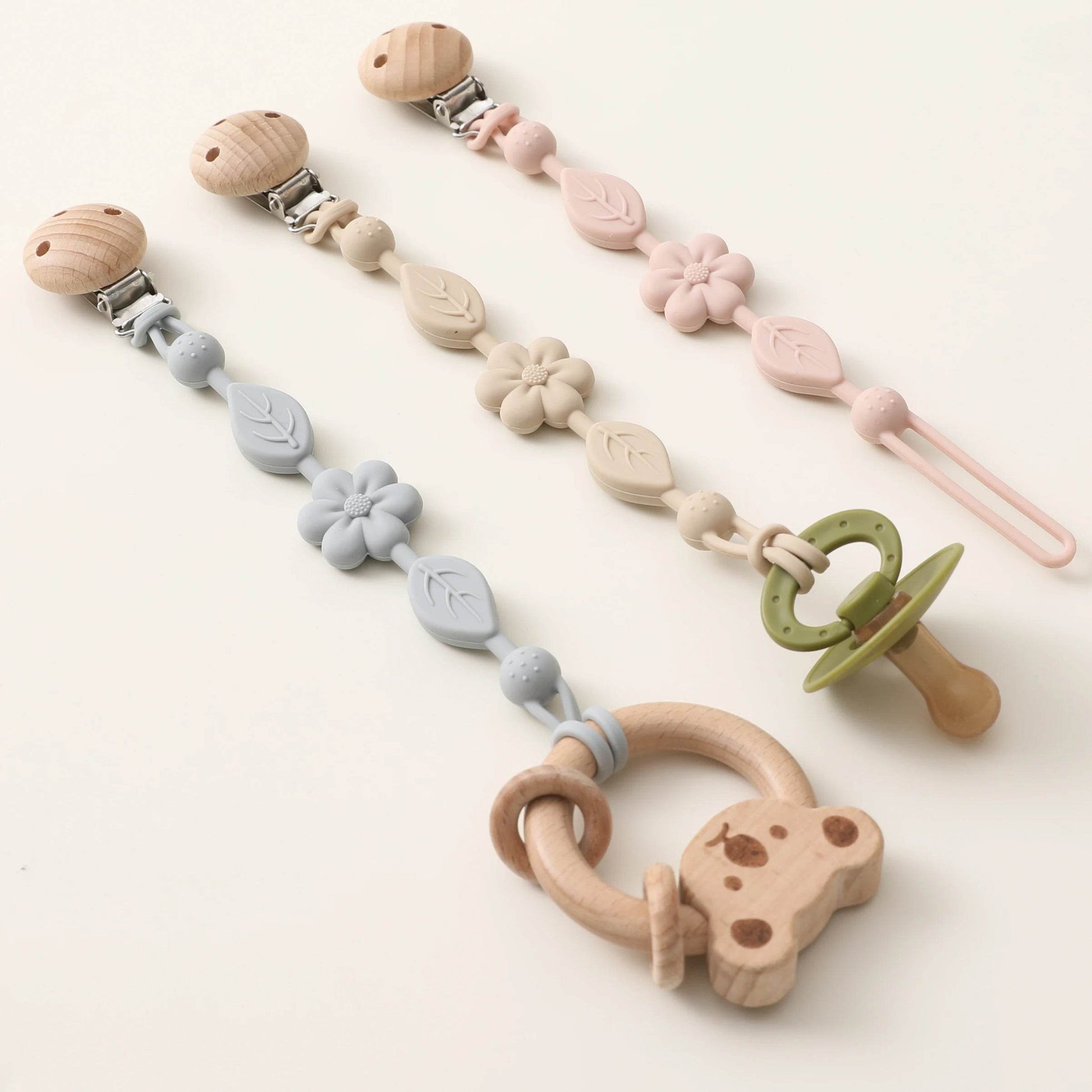 Attache Tétine Silicone Fleuri - CODODO