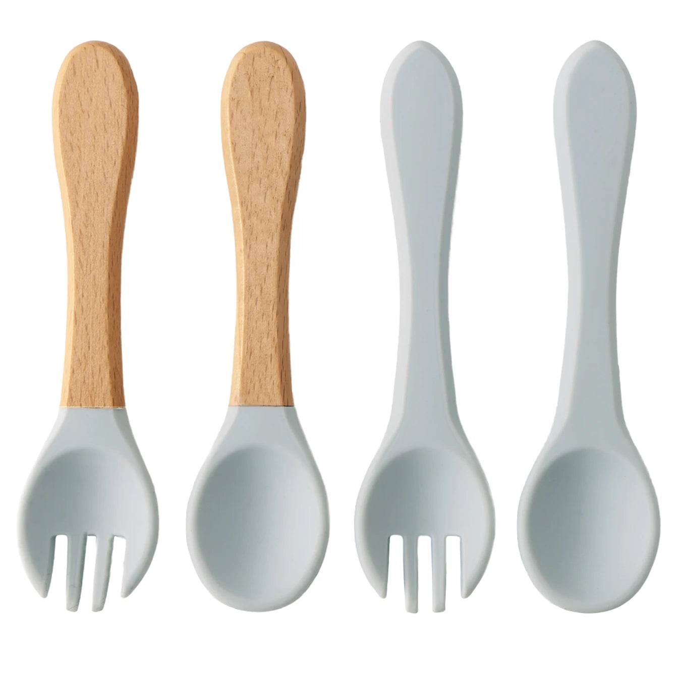 Couverts Bébé Silicone et Bois - CODODO