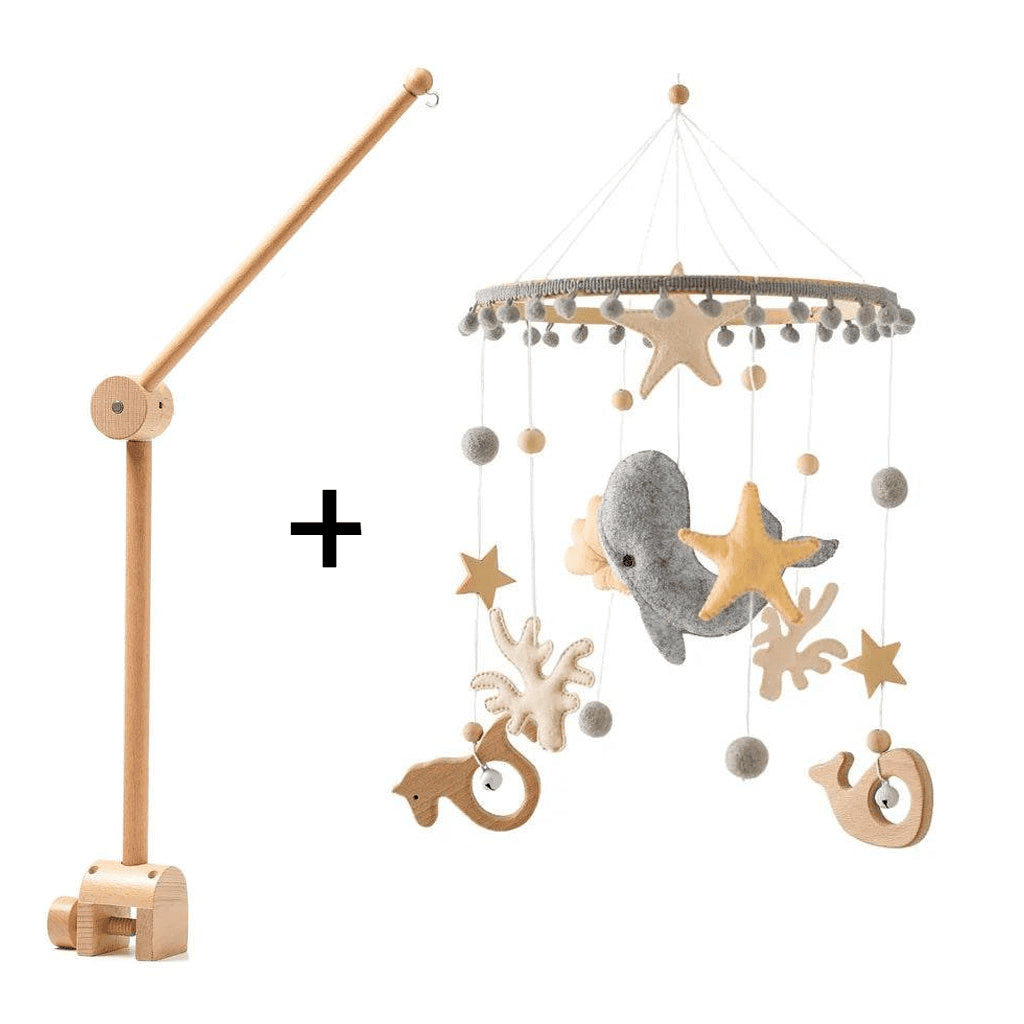 Mobile Bébé Mer + Support en bois