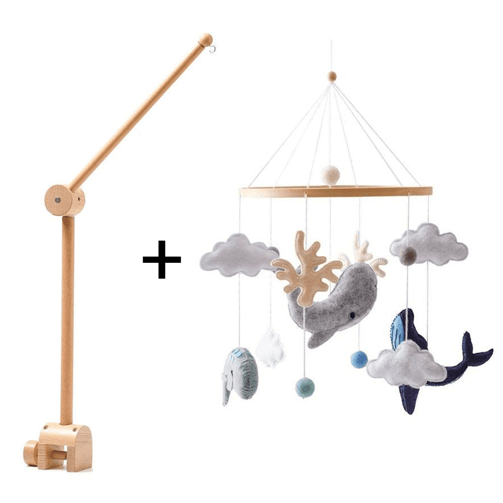 Mobile Bébé Mer + Support en bois