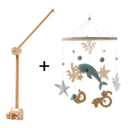 Mobile Bébé Mer + Support en bois