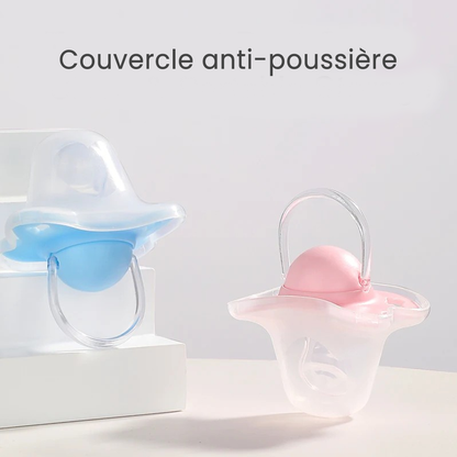 Sucette en silicone avec couvercle anti-poussière pour bébé