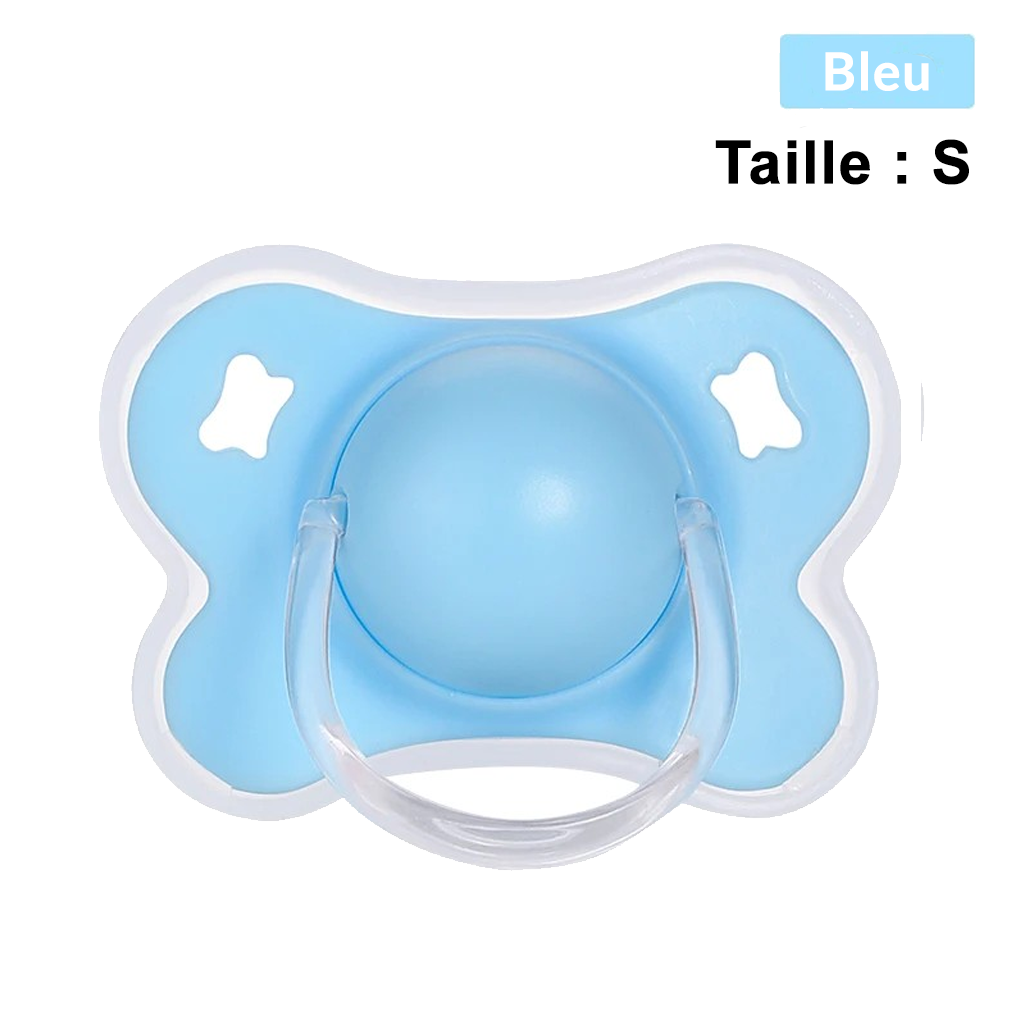Sucette bleue taille S en silicone alimentaire pour bébé
