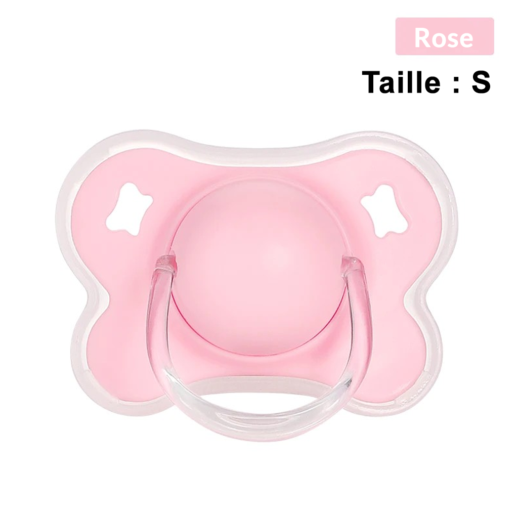 Sucette rose taille S adaptées aux nourrissons