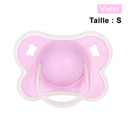 Sucette violette taille S adaptée aux nouveau-nés