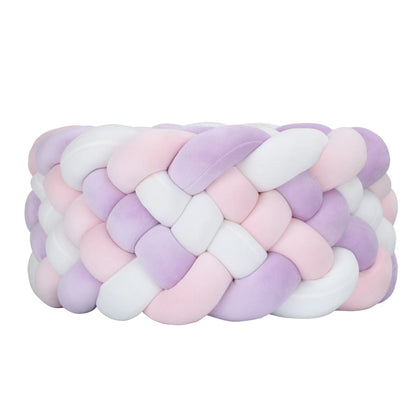Tresse de lit 6 brins  blanc, rose et violet
