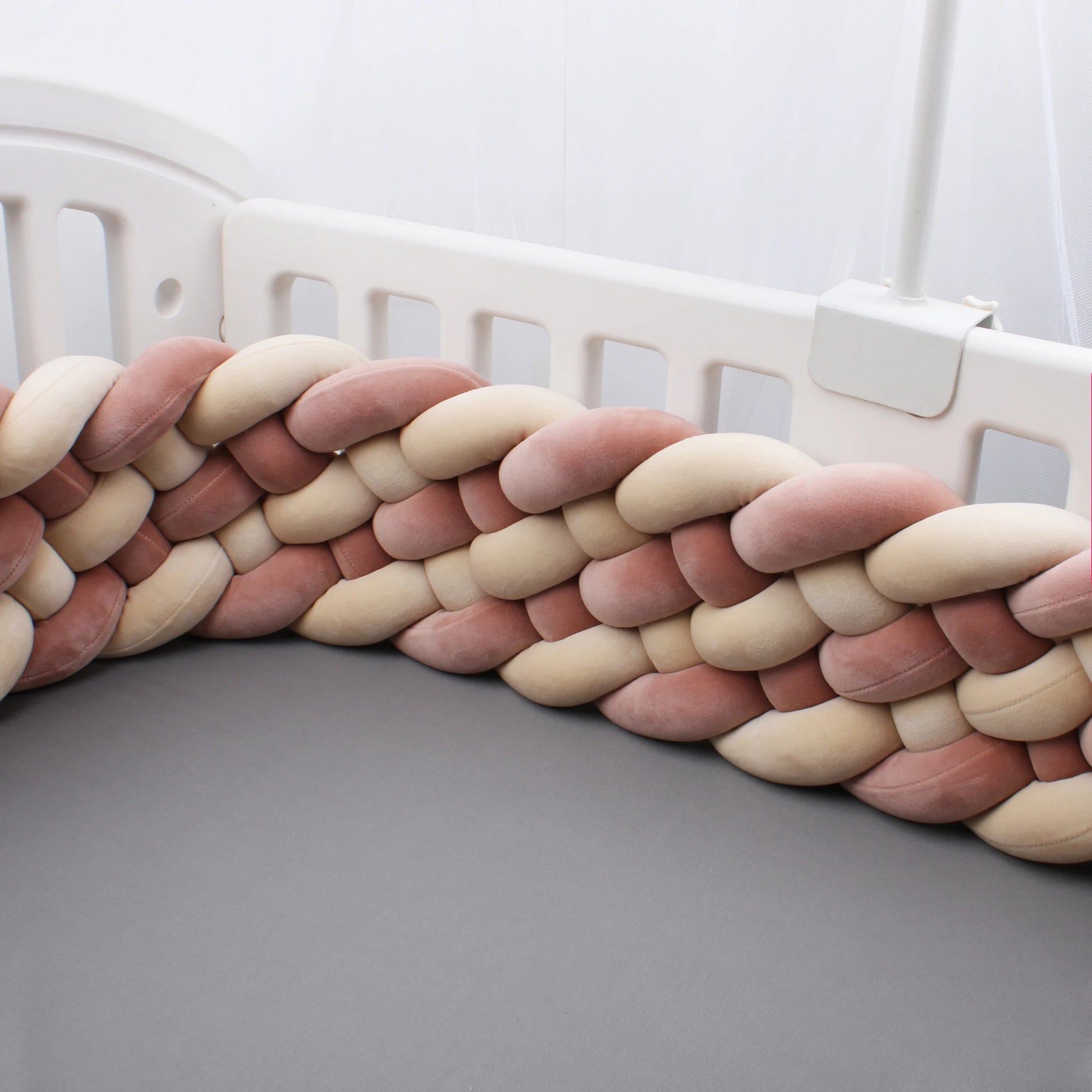 Tresse de lit 6 brins marron et beige