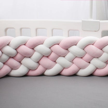 Tresse de lit 6 brins rose pâle et blanc