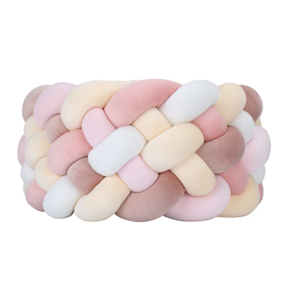 Tresse de lit 6 brins rose, pêche, vieux rose et blanc