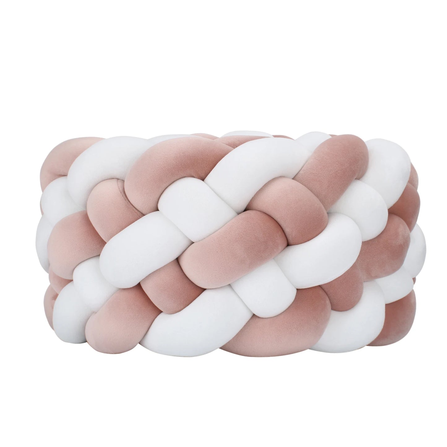 Tresse de lit 6 brins vieux rose et blanc