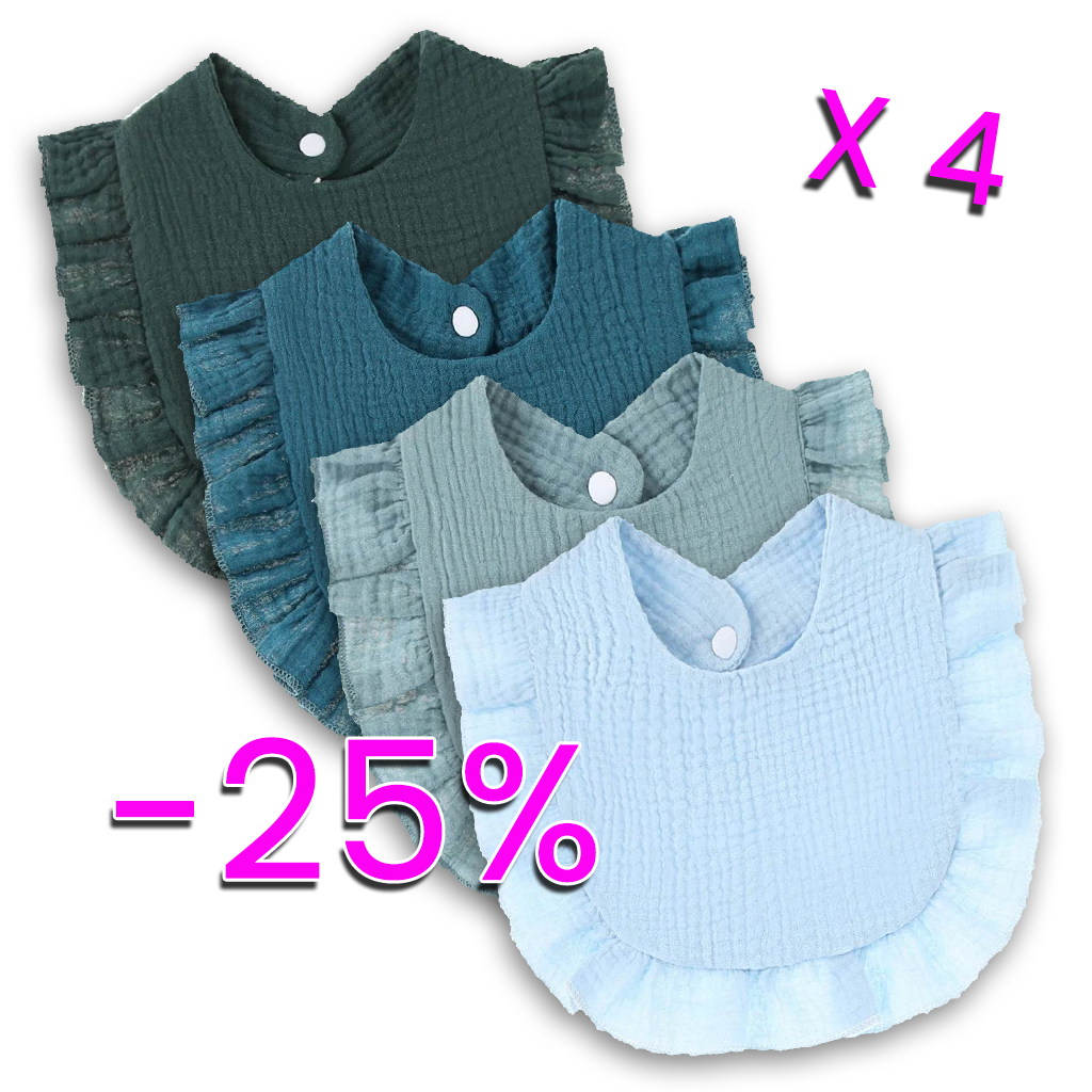 Lot Bavoirs Bébé Bleu