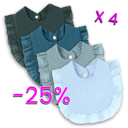 Lot Bavoirs Bébé Bleu